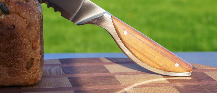 Brotmesser Haute Cuisine bei Claude Dozorme, exotisches Holz
