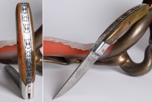 Taschenmesser Thiers Claude Dozorme, Damast, Giraffe maroon