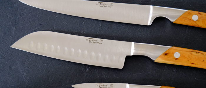 Küchenmesserset, 3 Messer Thiers Goyon-Chazeau, Wacholdergriff